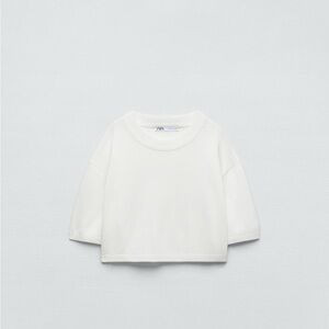 Zara White Knit Crop Top
